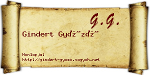 Gindert Győző névjegykártya